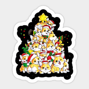 Corgi tree christmas Sticker